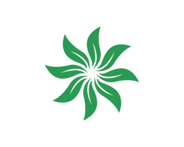 Yeşil ağaç yaprağı ekolojisi logoları