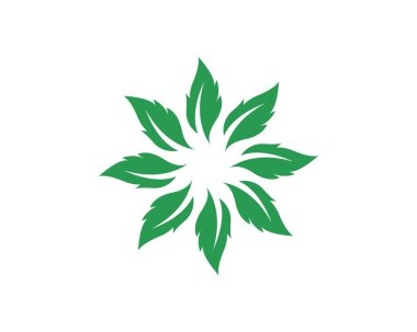 Yeşil ağaç yaprağı ekolojisi logoları