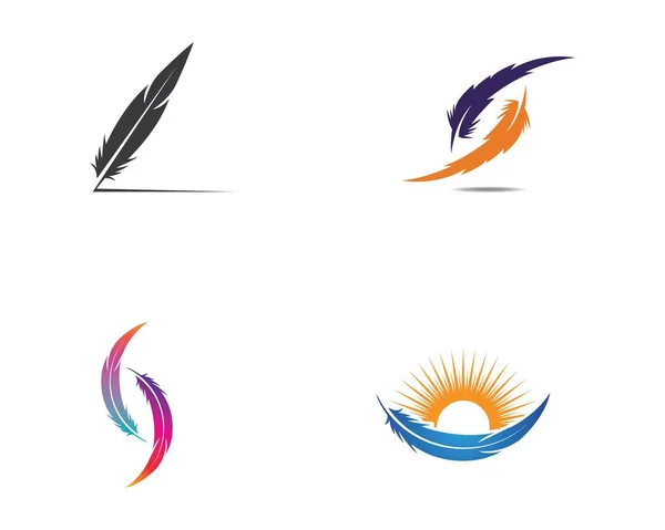 Feather pen pictogram sjabloon vector — Stockvector