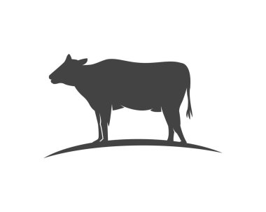 İnek Logo Şablonu vektör simgesi