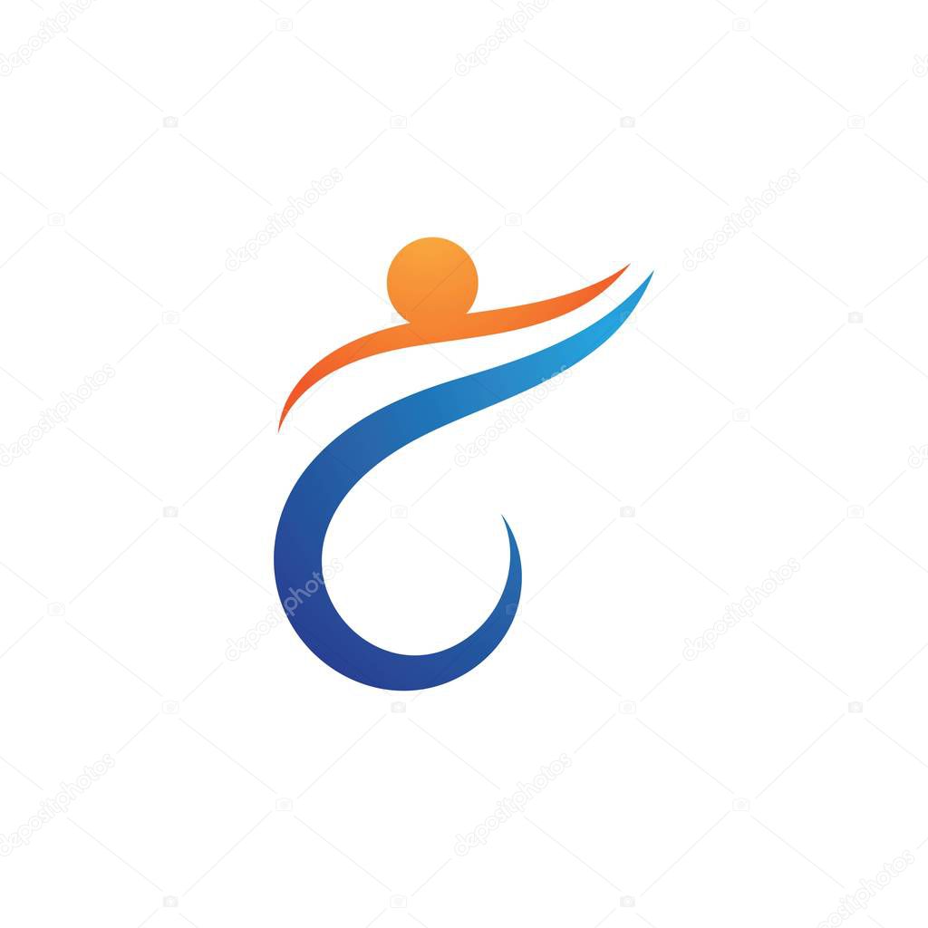 Human character logo sign illustration vector design