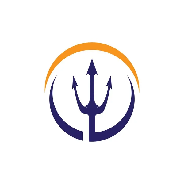 Trident Logo Şablon vektör simgesi — Stok Vektör