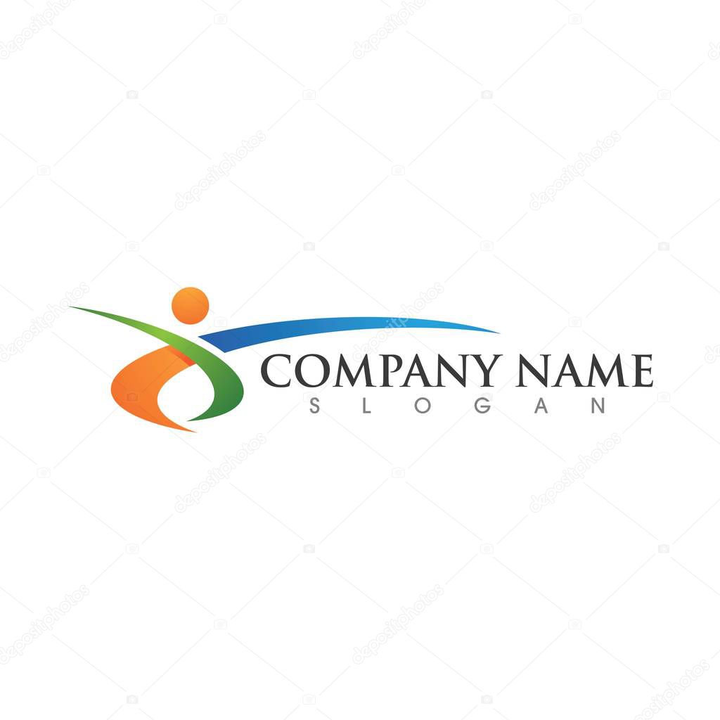 Human character logo sign illustration vector design