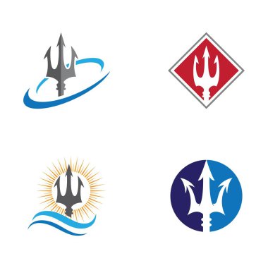 Trident Logo Şablon vektör simgesi