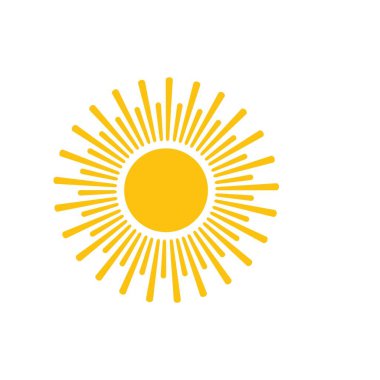 Güneş illüstrasyon simge vektör