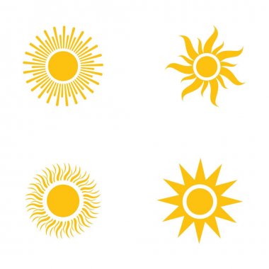 Güneş illüstrasyon simge vektör