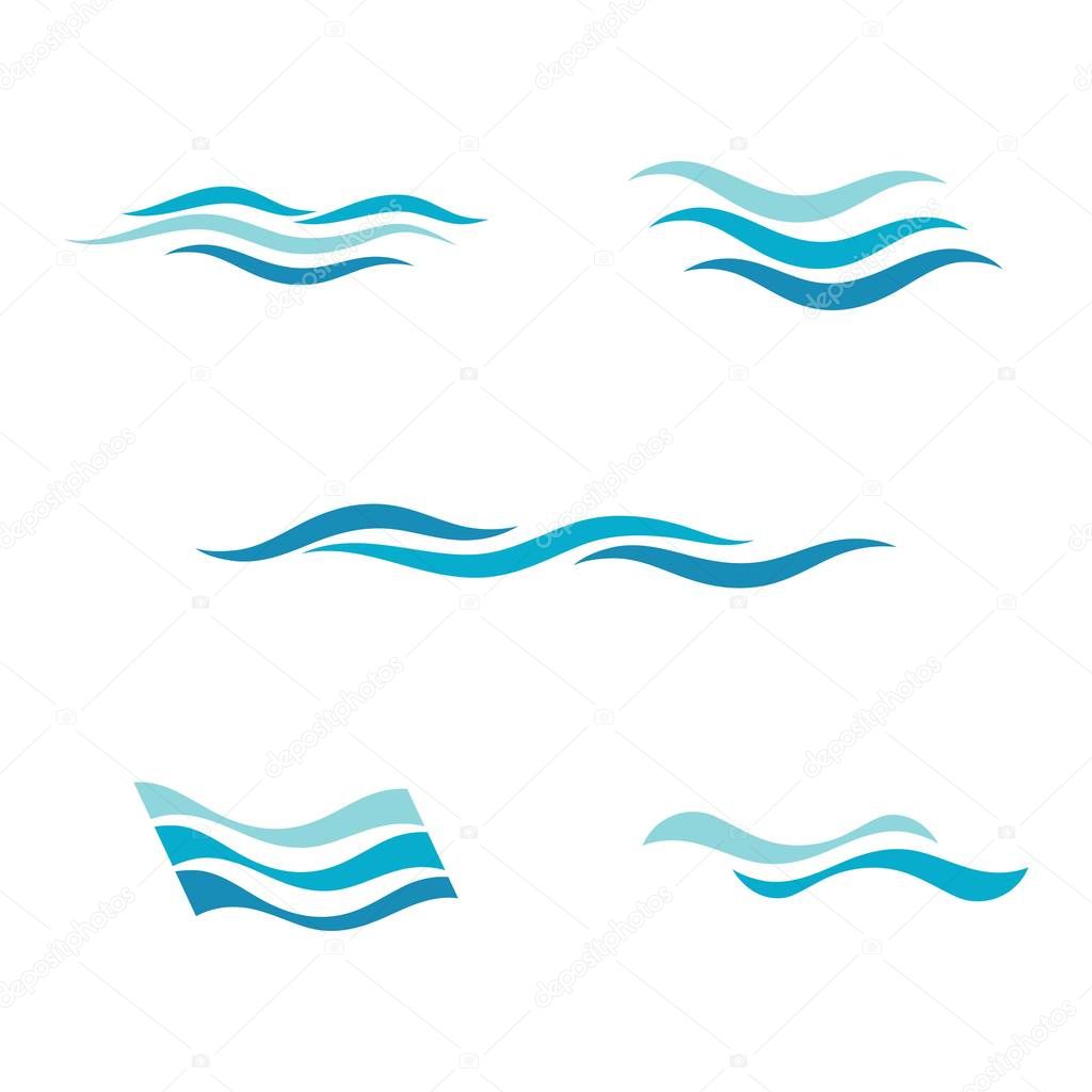 Water wave icon vector illustration design logo
