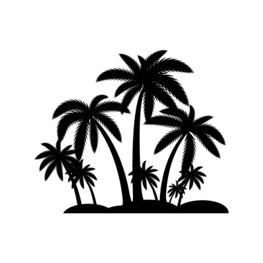 Palmiye ağacı yaz logo şablonu