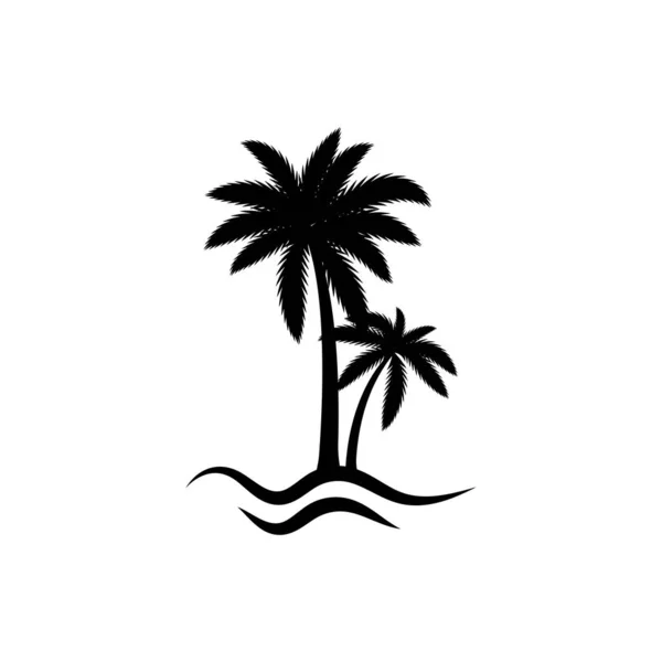 Palmiye ağacı yaz logo şablonu — Stok Vektör