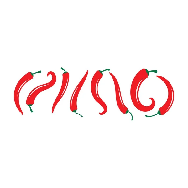 Rojo picante natural icono de chile vector Ilustración — Vector de stock