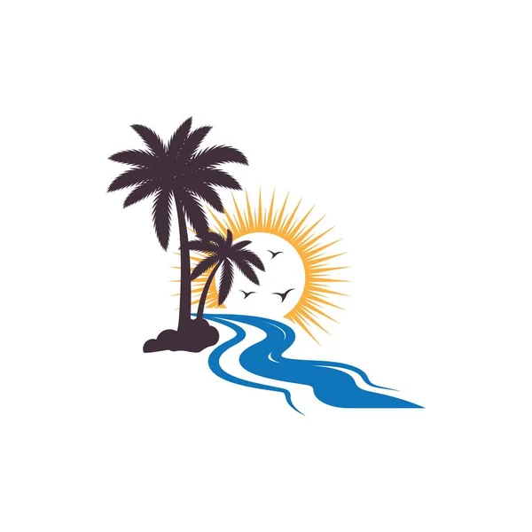 Palme Sommer Logo Vorlage — Stockvektor