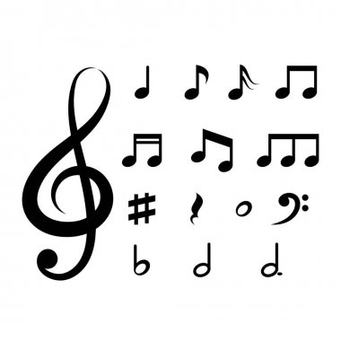 Not simge vektör illüstrasyon tasarımı