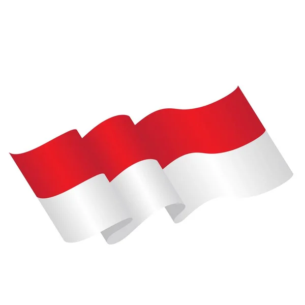 Indonézia zászló vektoros illusztráció — Stock Vector