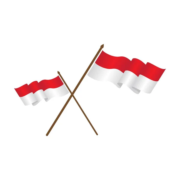 Vlag van Indonesië vector illustratie — Stockvector