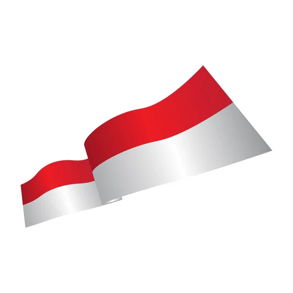 Ilustrasi vektor bendera Indonesia - Stok Vektor