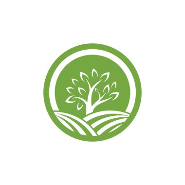 Yeşil ağaç yaprağı ekolojisi logoları