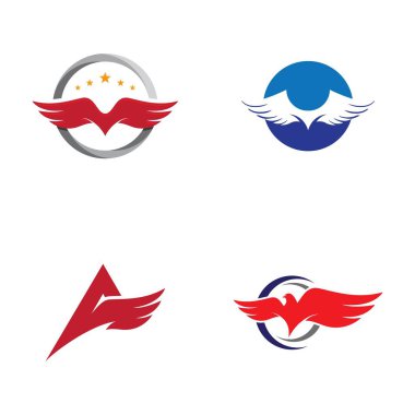 Kanat Falcon Logo şablonu vektör