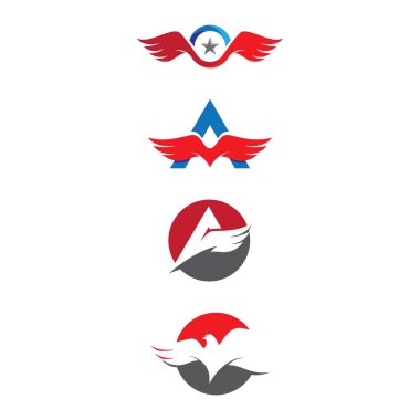 Kanat Falcon Logo şablonu vektör