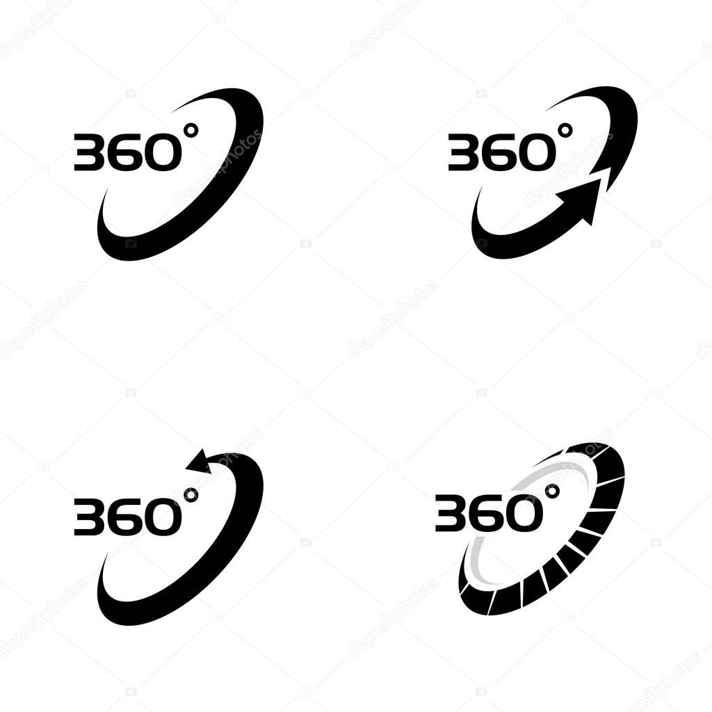 360 Degree View Related Vector Icons