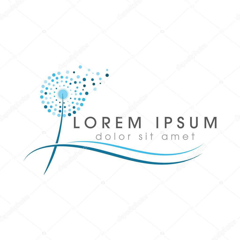 Dandelion vector icon design template