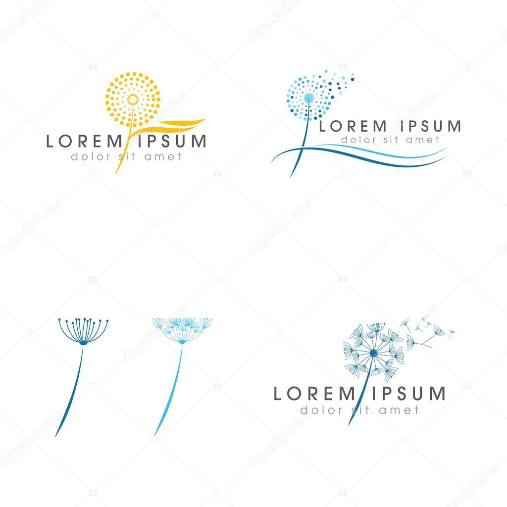 Dandelion vector icon design template