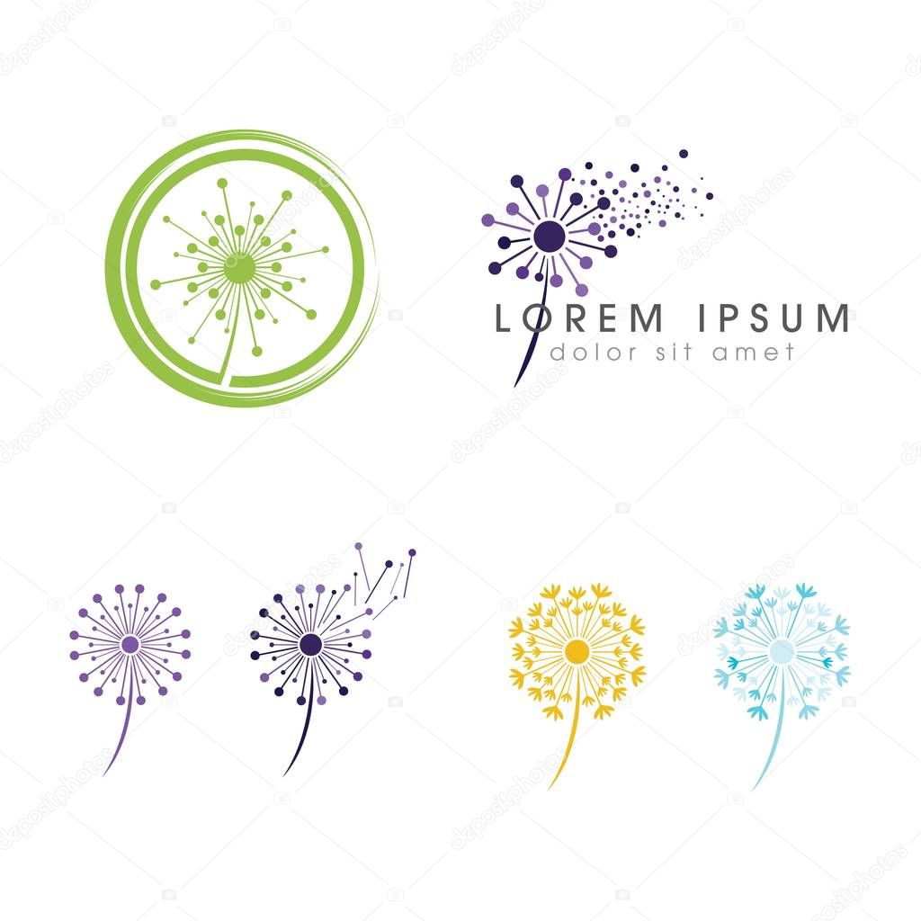 Dandelion vector icon design template