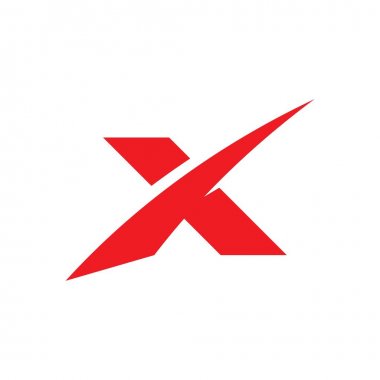 X Harfi Logo Şablonu vektör simgesi