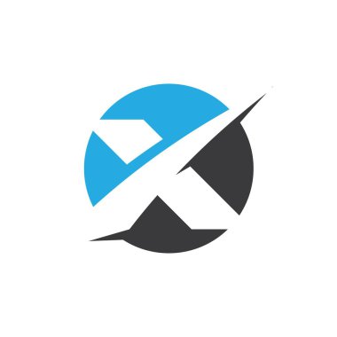 X Harfi Logo Şablonu vektör simgesi