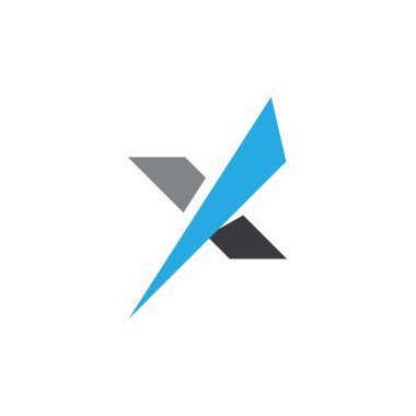 X Harfi Logo Şablonu vektör simgesi