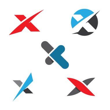 X Harfi Logo Şablonu vektör simgesi