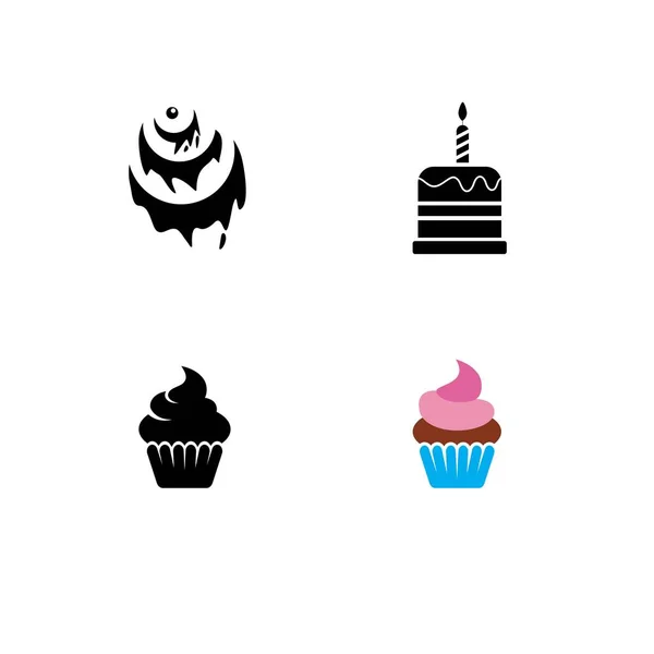 Kuchen Zeichen Symbol Vektor Illustration Design — Stockvektor