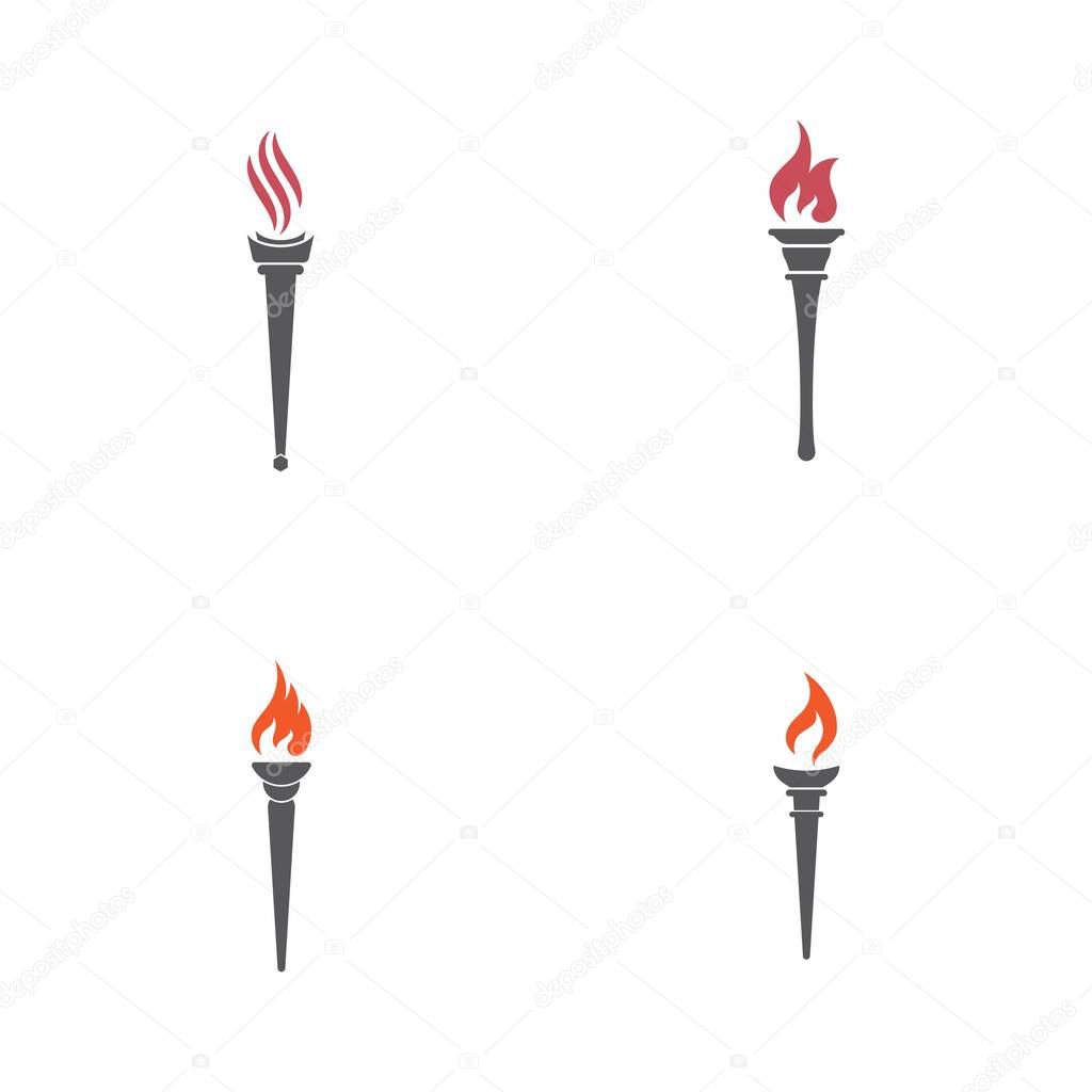 Torch vector icon illustration design template