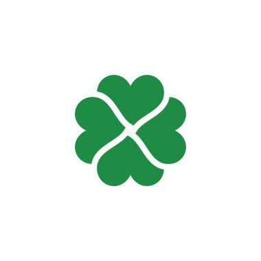 Yeşil Yonca Yaprağı simgesi Şablon