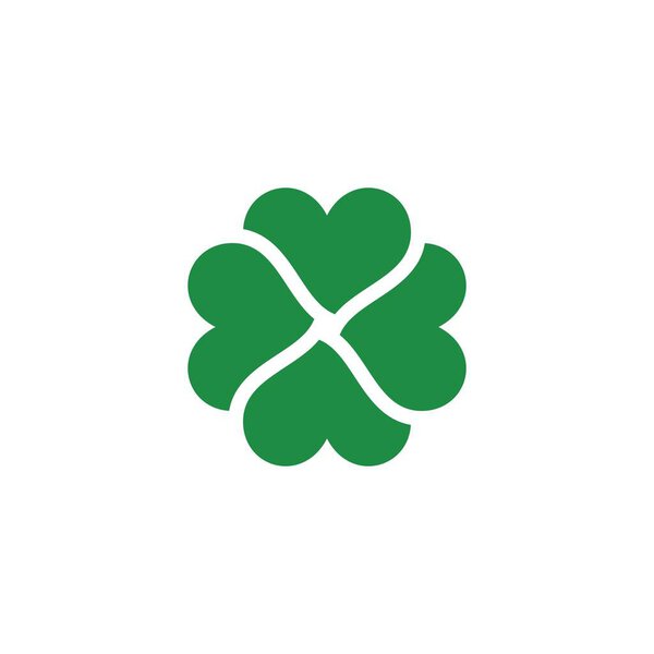 Шаблон иконки зеленого клевера
