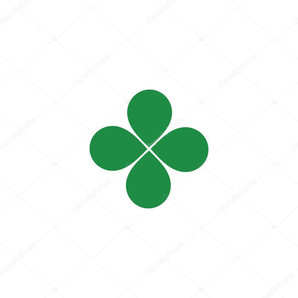 Green Clover Leaf icon Template Design Vector