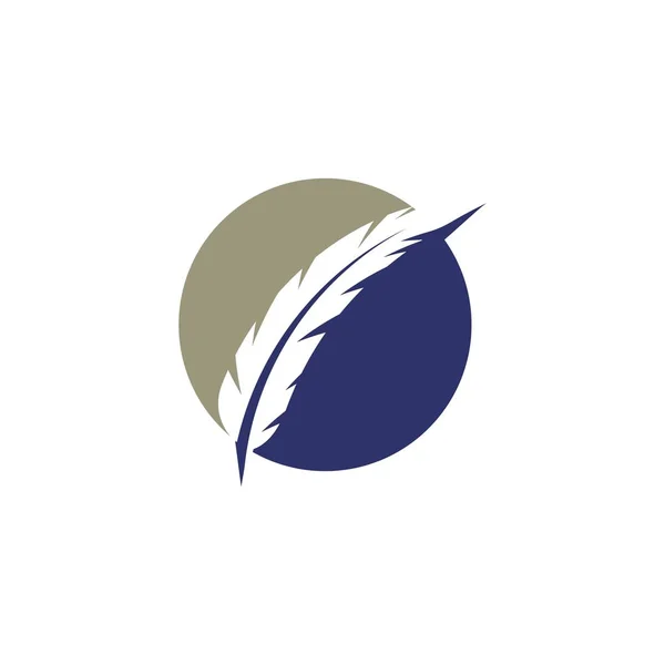 Пір'я значок Векторний дизайн ілюстрації Логотип — стоковий вектор