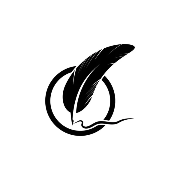 Feder Symbol Vektor Illustration Design Logo — Stockvektor