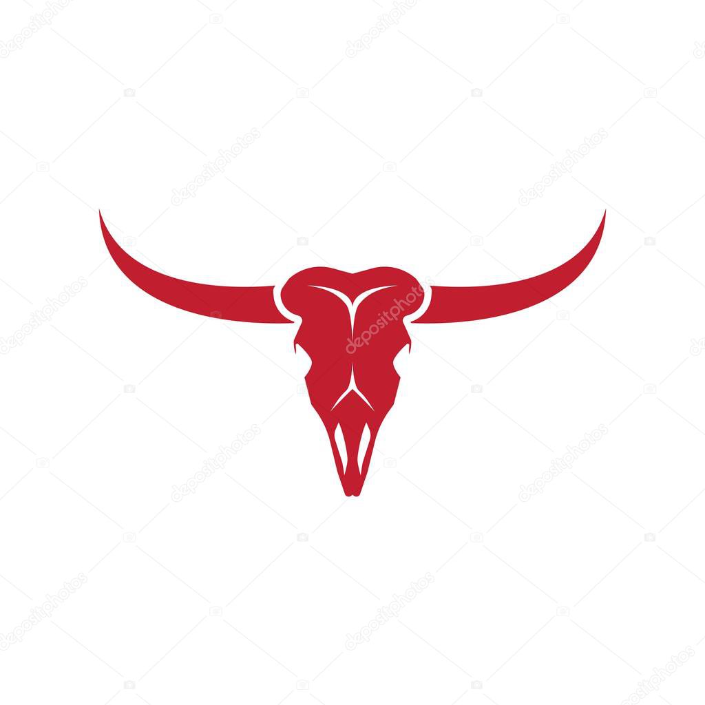Bull Skull vector icon illustration