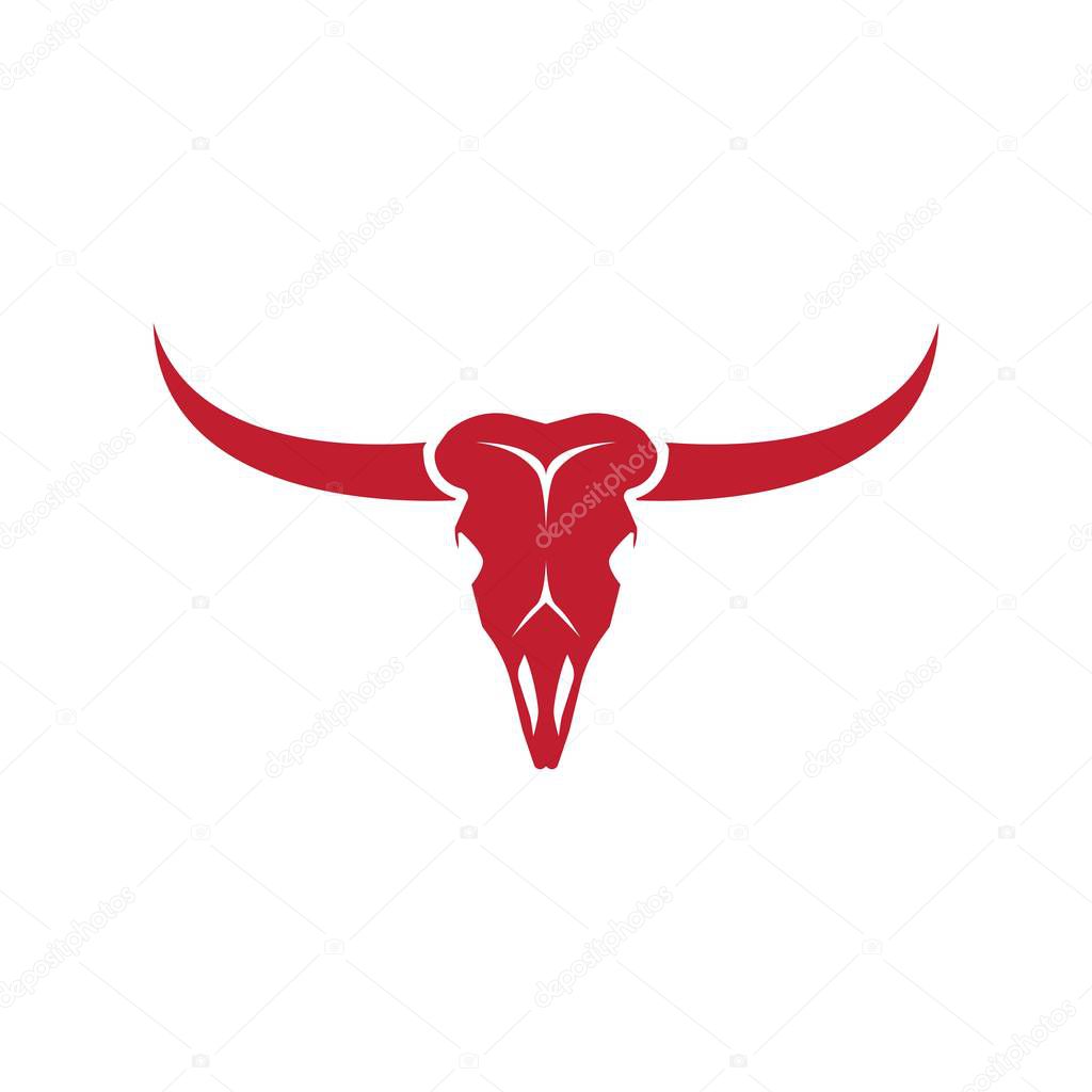 Bull Skull vector icon illustration design template