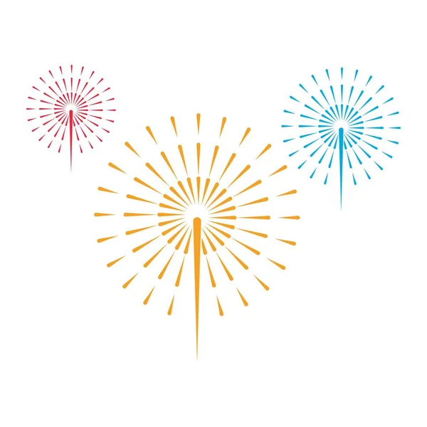 Ilustración del icono del vector de fuegos artificiales — Vector de stock