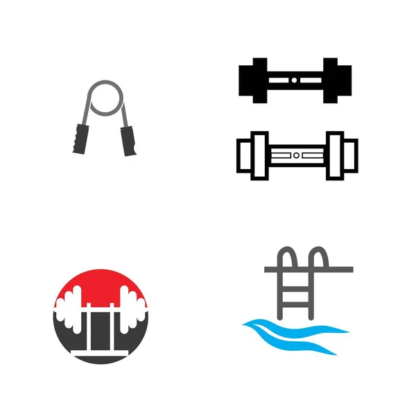 Fitness ikonu Vektör İllüstrasyon Tasarımı Logosu — Stok Vektör