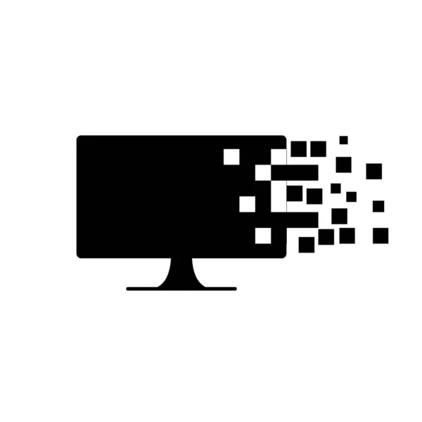 Icona del computer vettoriale Illustrazione design logo — Vettoriale Stock