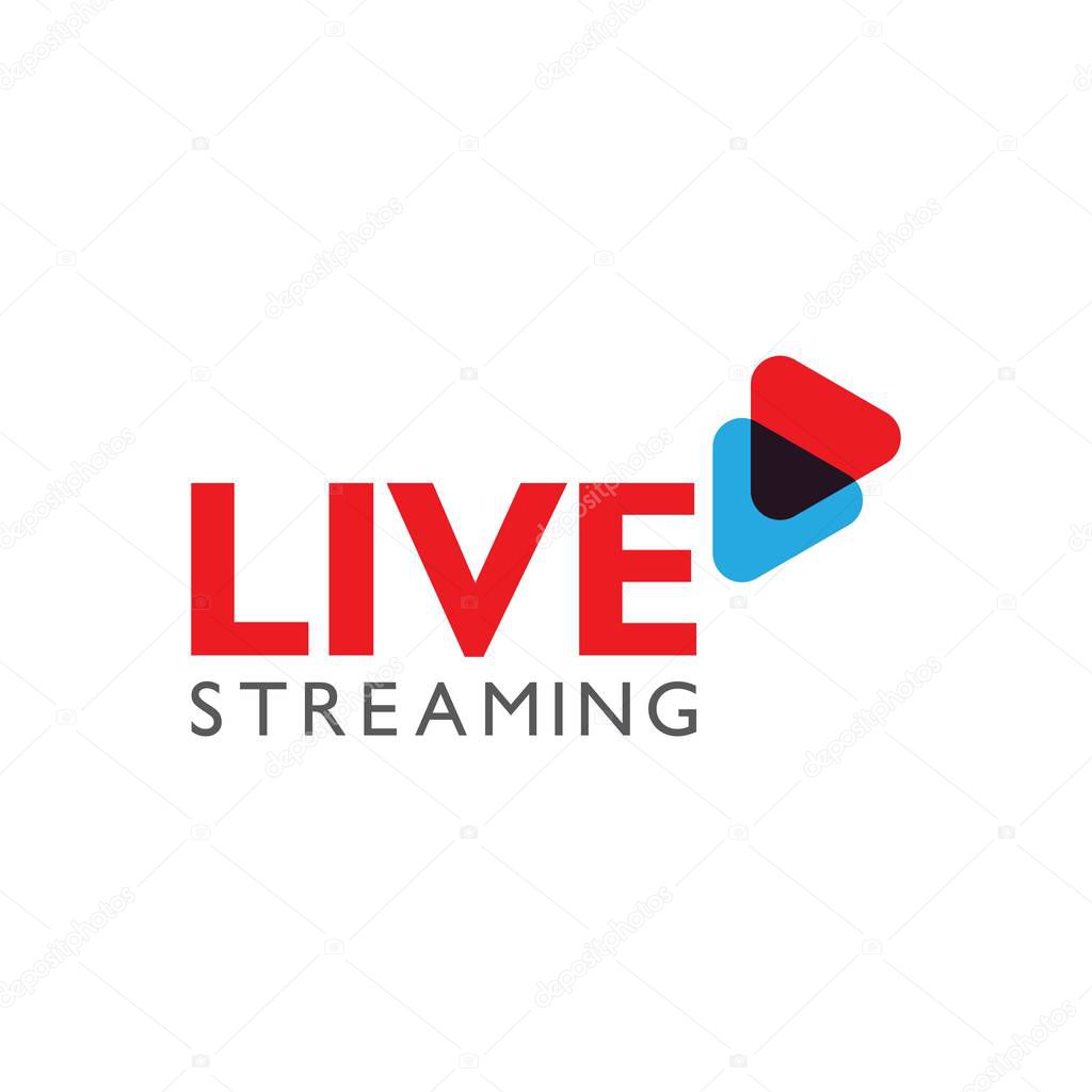 Live stream logo design. Vector illustration design template