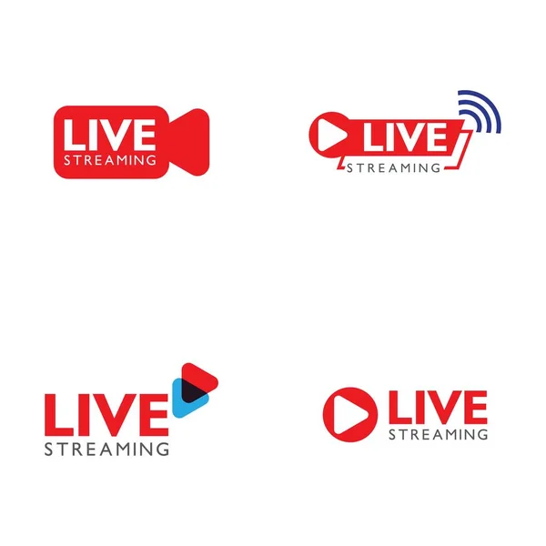 Logodesign im Livestream. Vektorillustration — Stockvektor