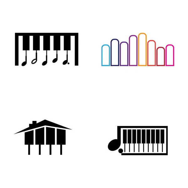 Klaviersymbol vektor illustration design logo — Stockvektor