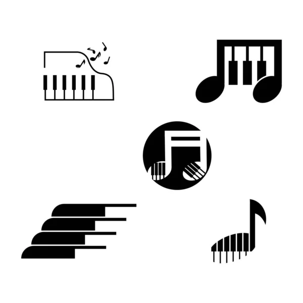 Klaviersymbol vektor illustration design logo — Stockvektor