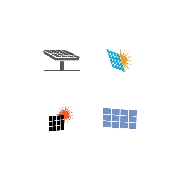 Icono solar Vector Diseño de ilustración Logotipo — Vector de stock