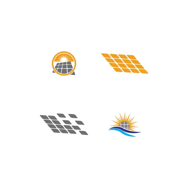 Icono solar Vector Diseño de ilustración Logotipo — Vector de stock