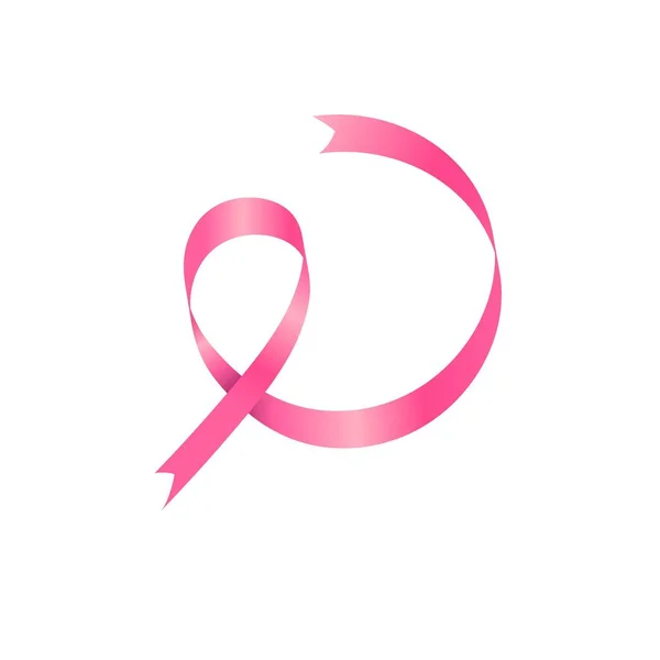 Ruban rose icône du cancer du sein — Image vectorielle