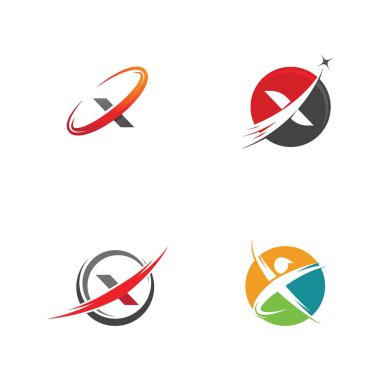 X Harfi Logo Şablonu vektör resimleme tasarımı